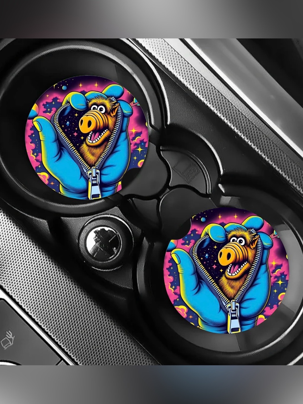 Alf Space Alien Car Coasters Absorbent Set of (2)